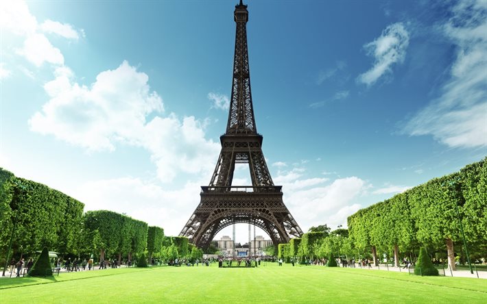 frankreich, paris, eiffelturm, eiffel tower, park