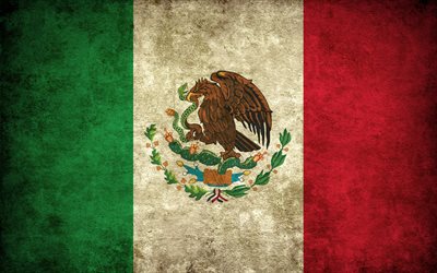 grunge, le drapeau du mexique, le mexique drapeau