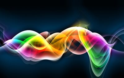 multi-colored waves, abstraction, colorful background