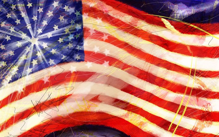 العلم الولايات المتحدة الأمريكية, أمريكا, الإبداعية, الرقم, الولايات المتحدة الأمريكية, يوم الاستقلال