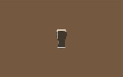 a glass of beer, minimalism