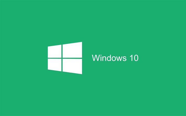 windows 10, fond vert, de veille, de minimalisme