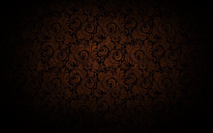 ornaments, texture, brown background