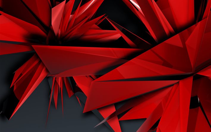 abstraction, red background, sharp corners, creative