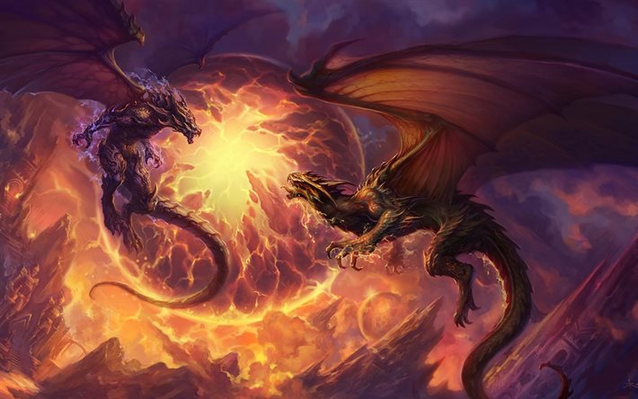 dragones, el fuego, la batalla