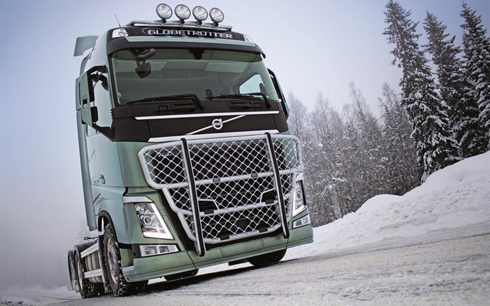 volvo, 2015, camions, tracteur, hiver