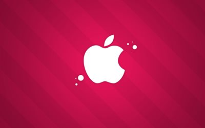 linie, apple, logo, epl, roter hintergrund