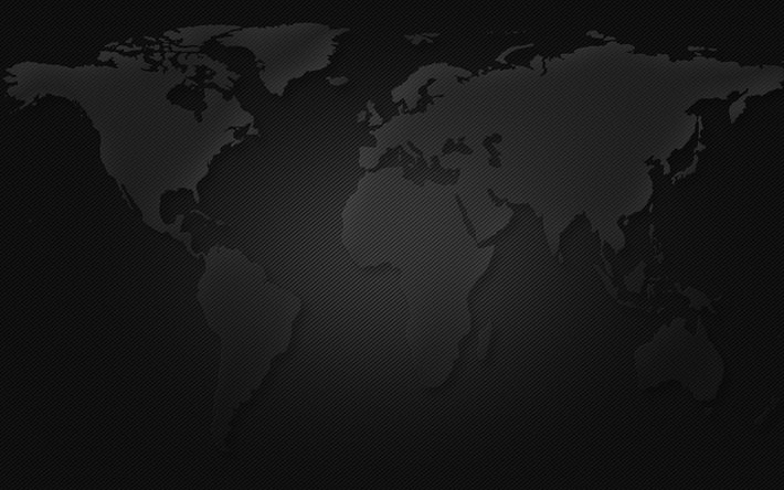 mapa del mundo, de la línea, fondo gris, la tierra