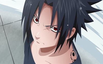 나루토, shippuden 작, 캐릭터, 남, uchiha sasuke, 빨간 눈