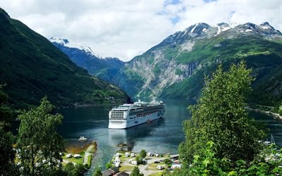 fjorde, kreuzfahrtschiff, norwegen