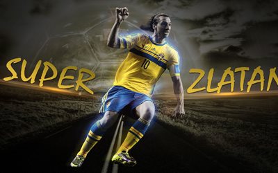 zlatan ibrahimovic, fan art, jugador, el equipo nacional de fútbol de suecia