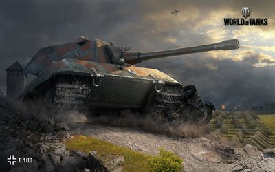 world of tanks, kämpfen, e 100, - tanks