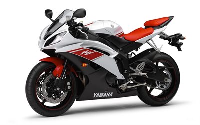 la moto, 2015 yamaha, yzf-r6, yamaha, sfondo bianco