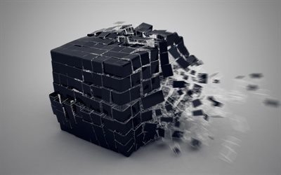 cube, destruction, explosion