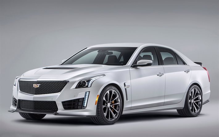 2016, limousinen, cadillac, cts-v, weiß