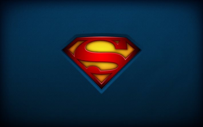 fundo azul, super-homem, logotipo