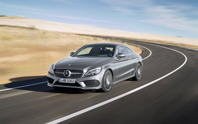 mercedes, speed, c-class coupe, 2017, track