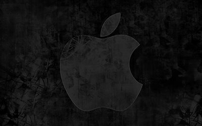 epl -, grunge -, apple, logo, grau, hintergrund