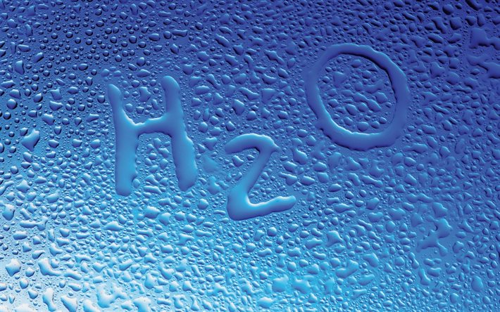 la fórmula de agua, gotas de h2o