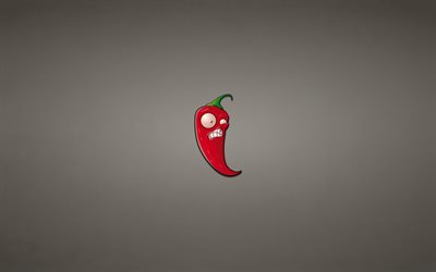 pepper, minimalism, grey background
