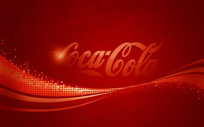 coca-cola, saver, red background