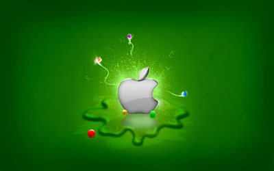 epl, de apple, el logotipo, el fondo verde