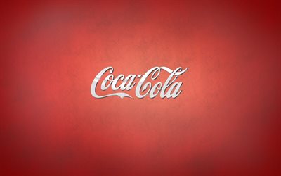 logo, roter hintergrund, minimalismus, coca-cola