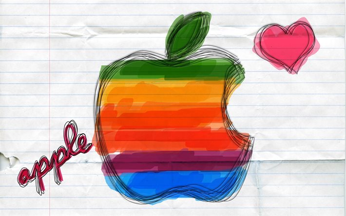 şekil, logo, notebook, izle, apple