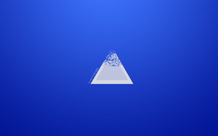 青色の背景, 三角形, ミニマリズムにおけるメディウム