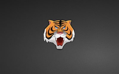 minimalismo, cabeça, tigre