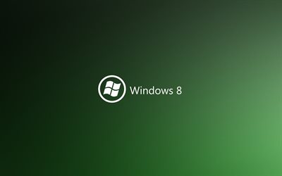green background, logo, windows 8