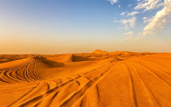 dunes, sables, dans le désert, le ciel