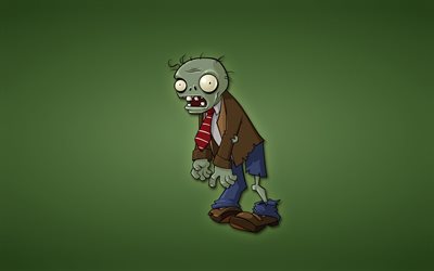 zombie, minimalism, grön bakgrund