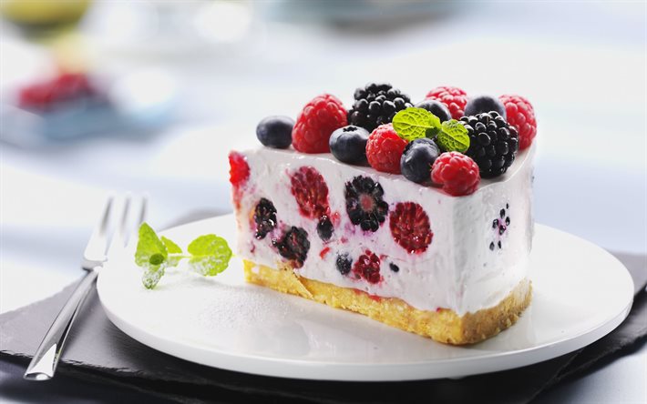 berries, cheesecake, dessert