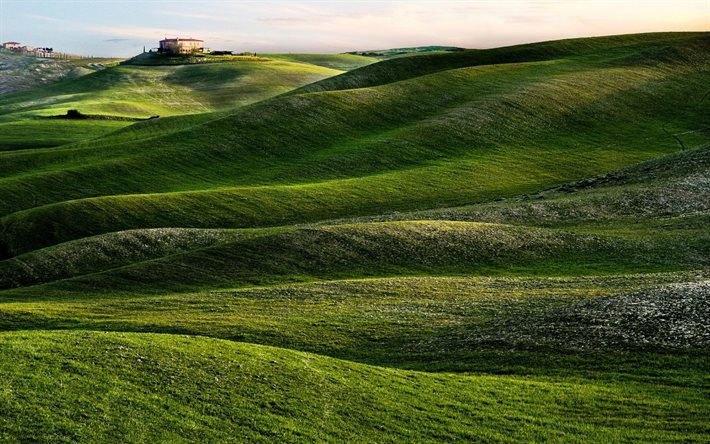 italy, summer, tuscany, the house, hills, -green hills