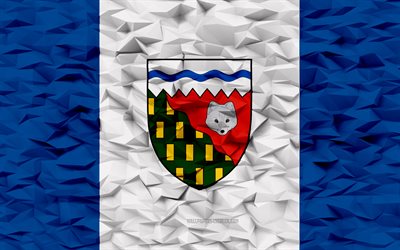 flagge der nordwest territorien, 4k, provinzen kanadas, 3d polygonhintergrund, nordwestliche territorien, 3d polygon textur, tag der nordwest territorien, 3d flagge der nordwest territorien, kanadische nationalsymbole, 3d kunst, kanada