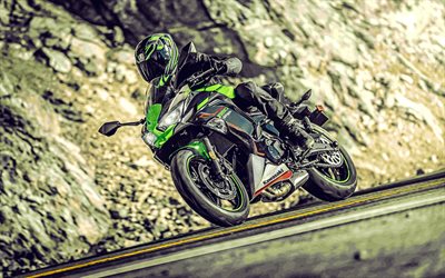 Kawasaki Ninja 650, 4k, highway, 2022 bikes, superbikes, HDR, japanese motorcycles, 2022 Kawasaki Ninja, Kawasaki