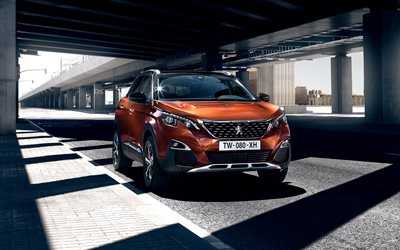 Peugeot 3008, 4k, street, 2019 cars, crossovers, HDR, 2019 Peugeot 3008 GT, french cars, Peugeot