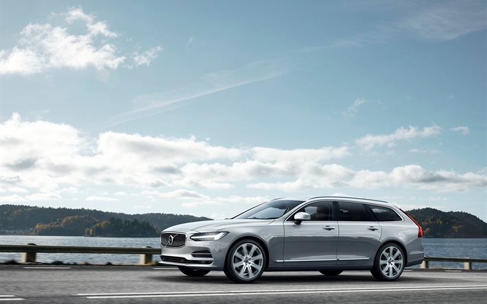 wagon, 2017, Volvo V90 Estate, silver Volvo