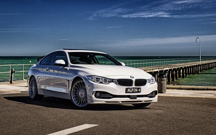 Alpina, tuning, BMW 4-Series Coupe, F32, beach, supercars, BMW