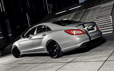 Mercedes-Benz CLS-Class, C218, la optimización, el sedán deportivo, llantas en negro, Wheelsandmore, AMG