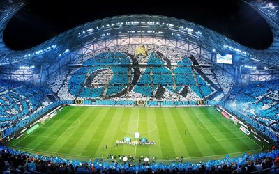 football stadium, modular show, Olympique de Marseille, OM, Marseille, France, fans