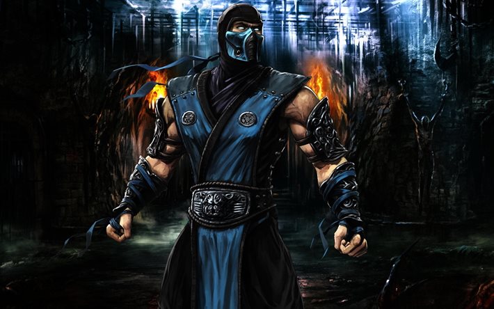 Sub-Zero, el arte, el fuego, los personajes de Mortal kombat