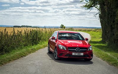 yol, alanlar, 2016 Mercedes-Benz CLA, X117, sedan, CLA-sınıf, kırmızı Mercedes