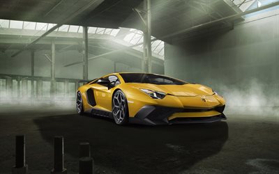 Lamborghini Aventador, LP 750-4, Superveloce, 2016, Novitec Torado, tuning Lamborghini, yellow Lamborghini, tuning, sport car