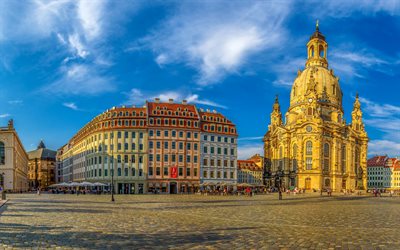 Frauenkirche, Church, Area, attractions, Dresden, Germany, HDR, Dresden attractions