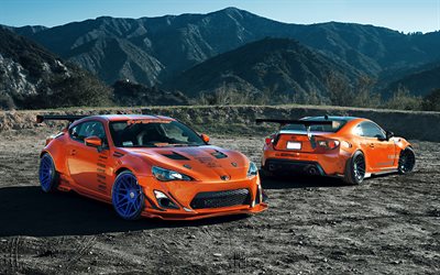 Toyota GT86, tuning, 2017 voitures, low rider, sportcars, la Scion FR-S
