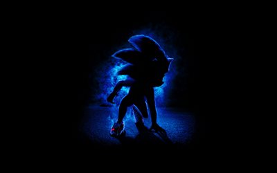 Sonic the Hedgehog, 4k, minimalism, fan art, Sonic, creative, Sonic minimalism