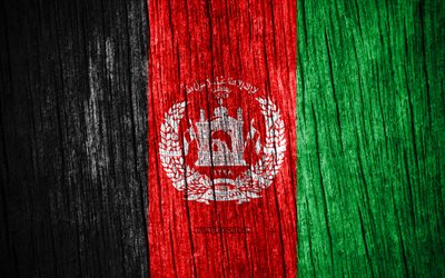 4k, 아프가니스탄의 국기, 아프가니스탄의 날, 아시아, 나무 질감 깃발, 아프가니스탄 국기, 아프간 국가 상징, 아시아 국가, 아프가니스탄