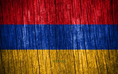 4k, アルメニアの旗, アルメニアの日, アジア, 木製のテクスチャフラグ, アルメニアの国家のシンボル, アジア諸国, アルメニア